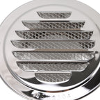 Air Ventilation Cover 304 Stainless Steel Round Exhaust Duct Grill Cap for Kitchen and Bathroom 160mm / 6.3in