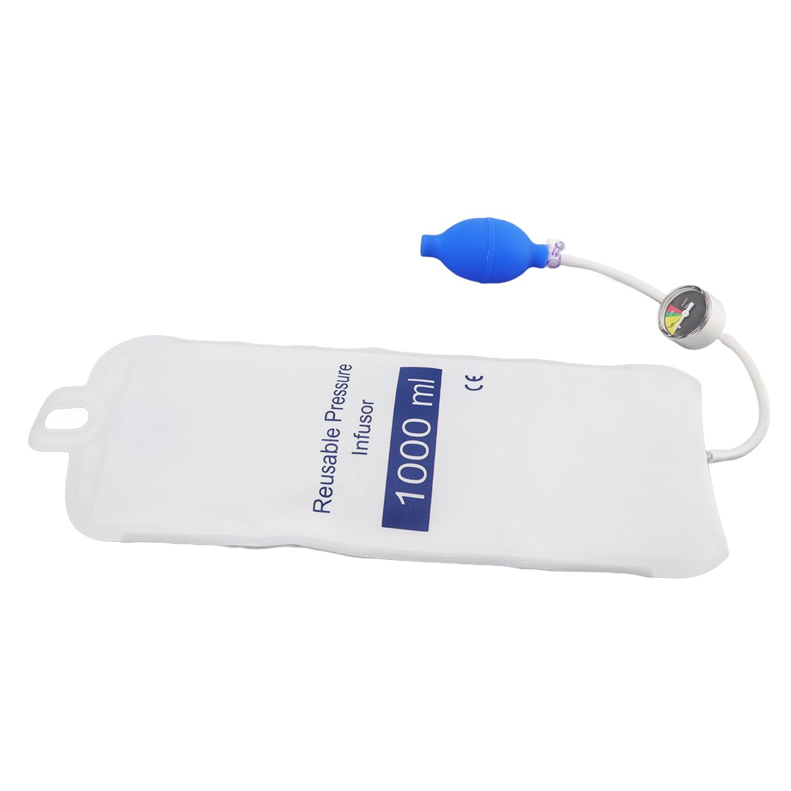 Pressure Infusion Bag with Pressure Gauge Strong Wear Resistance Air Tightness Fluid Quick Infusion for Emergency Patient 1000ml