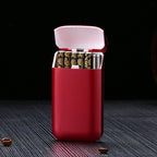 Cigarette Case Height Adjustable Thick Thin Cigarettes Dual Use Lighter Split Cigarette Case Holder Red