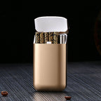 Cigarette Case Height Adjustable Thick Thin Cigarettes Dual Use Lighter Split Cigarette Case Holder Gold