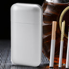 Cigarette Case Height Adjustable Thick Thin Cigarettes Dual Use Lighter Split Cigarette Case Holder Silver