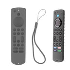 Remote Control Silicone Case Soft Safe Shockproof Waterproof Precise Cutout Fully Wrap Remote Cover for Amazon TV Dark Gray