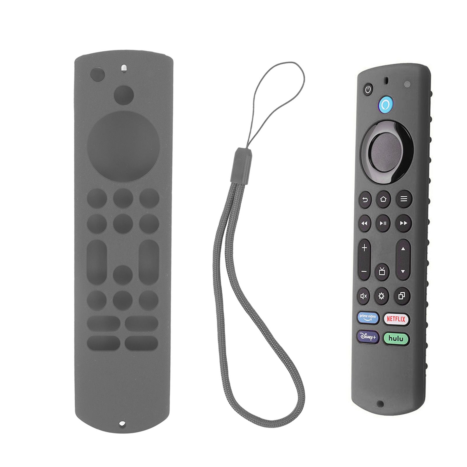 Remote Control Silicone Case Soft Safe Shockproof Waterproof Precise Cutout Fully Wrap Remote Cover for Amazon TV Dark Gray