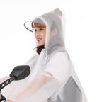 Adult Rain Poncho EVA Breathable Hooded Rain Poncho Outdoor Bike Cycling Raincoat for Men Women White XL