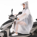 Adult Rain Poncho EVA Breathable Hooded Rain Poncho Outdoor Bike Cycling Raincoat for Men Women White XL