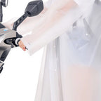 Adult Rain Poncho EVA Breathable Hooded Rain Poncho Outdoor Bike Cycling Raincoat for Men Women White XL