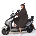Adult Rain Poncho EVA Breathable Hooded Rain Poncho Outdoor Bike Cycling Raincoat for Men Women Black L