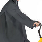 Adult Rain Poncho EVA Breathable Hooded Rain Poncho Outdoor Bike Cycling Raincoat for Men Women Black L