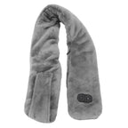 Heating Scarf USB Powered Soft Warm Soreness Relief Vibration Massage Pure Color Heated Neck Wrap for Adult Elderly Dark Gray