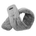 Heating Scarf USB Powered Soft Warm Soreness Relief Vibration Massage Pure Color Heated Neck Wrap for Adult Elderly Dark Gray