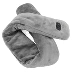 Heating Scarf USB Powered Soft Warm Soreness Relief Vibration Massage Pure Color Heated Neck Wrap for Adult Elderly Dark Gray