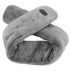 Heating Scarf USB Powered Soft Warm Soreness Relief Vibration Massage Pure Color Heated Neck Wrap for Adult Elderly Dark Gray