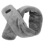 Heating Scarf USB Powered Soft Warm Soreness Relief Vibration Massage Pure Color Heated Neck Wrap for Adult Elderly Dark Gray