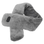 Heating Scarf USB Powered Soft Warm Soreness Relief Vibration Massage Pure Color Heated Neck Wrap for Adult Elderly Dark Gray