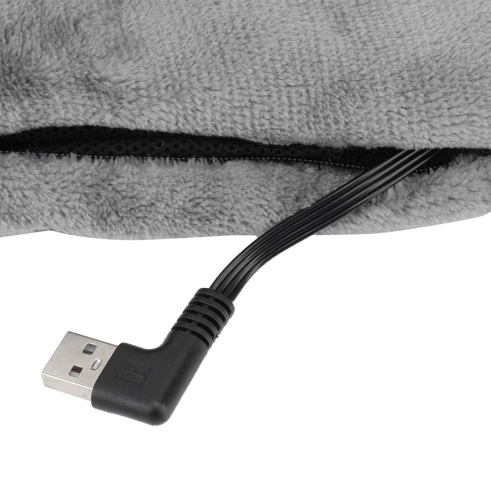 Heating Scarf USB Powered Soft Warm Soreness Relief Vibration Massage Pure Color Heated Neck Wrap for Adult Elderly Dark Gray