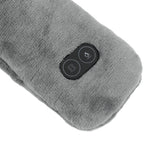 Heating Scarf USB Powered Soft Warm Soreness Relief Vibration Massage Pure Color Heated Neck Wrap for Adult Elderly Dark Gray