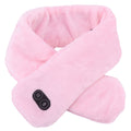 Heating Scarf USB Powered Soft Warm Soreness Relief Vibration Massage Pure Color Heated Neck Wrap for Adult Elderly Pink