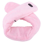 Heating Scarf USB Powered Soft Warm Soreness Relief Vibration Massage Pure Color Heated Neck Wrap for Adult Elderly Pink