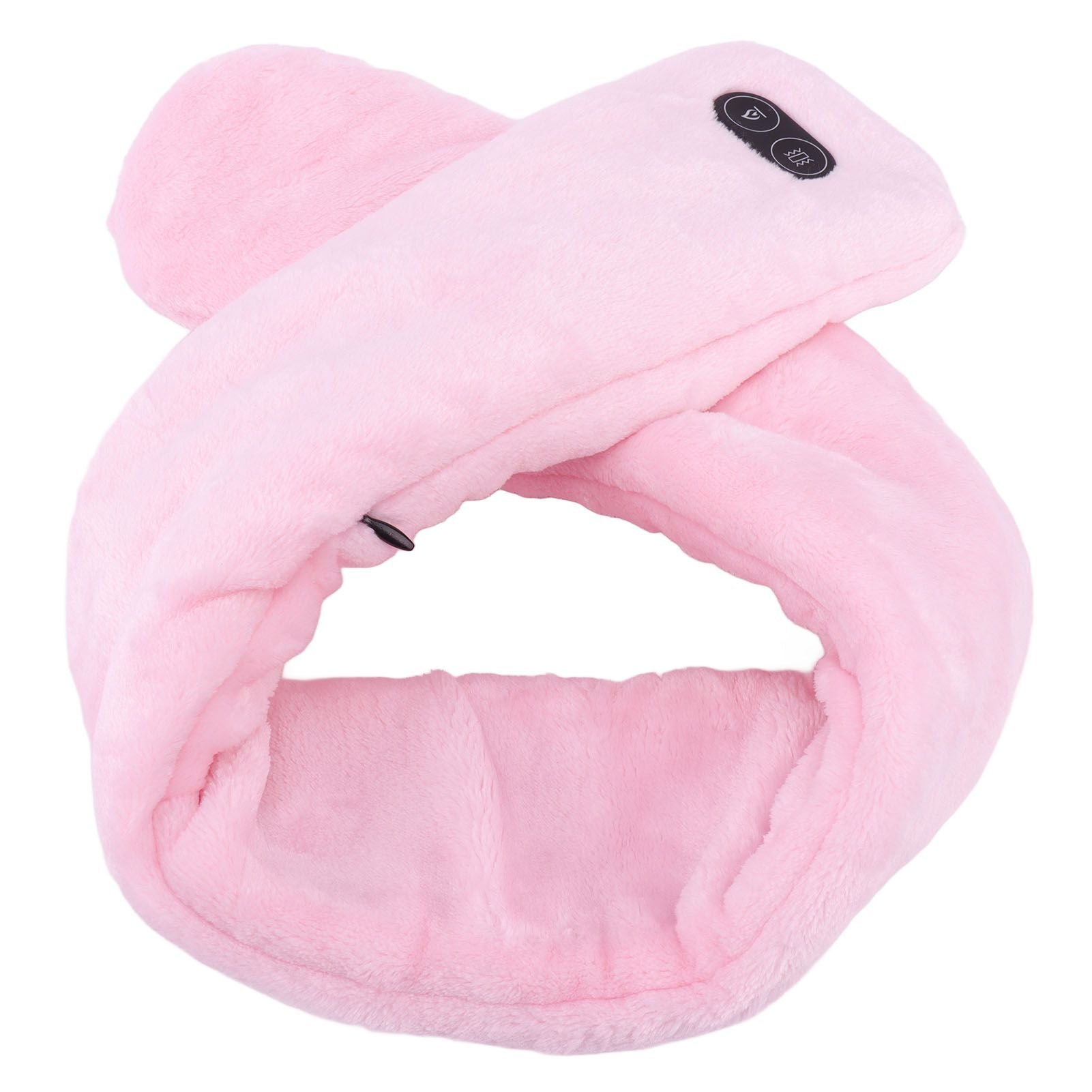 Heating Scarf USB Powered Soft Warm Soreness Relief Vibration Massage Pure Color Heated Neck Wrap for Adult Elderly Pink