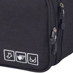 Travel Underwear Organizer Positive Ion Oxford Fabric Large Capacity Travel Bra Organizer for Underwear Women Travel Black