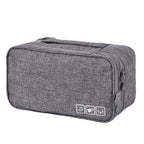 Travel Underwear Organizer Positive Ion Oxford Fabric Large Capacity Travel Bra Organizer for Underwear Women Travel Grey