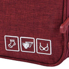Travel Underwear Organizer Positive Ion Oxford Fabric Large Capacity Travel Bra Organizer for Underwear Women Travel Wine Red