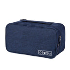 Travel Underwear Organizer Positive Ion Oxford Fabric Large Capacity Travel Bra Organizer for Underwear Women Travel Dark Blue