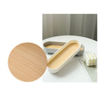 Narrow Arc Tray Simple Fashionable Versatile Decorative Home Oval Serving Storage Tray for Makeup Fragrance Gray
