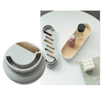 Narrow Arc Tray Simple Fashionable Versatile Decorative Home Oval Serving Storage Tray for Makeup Fragrance Gray