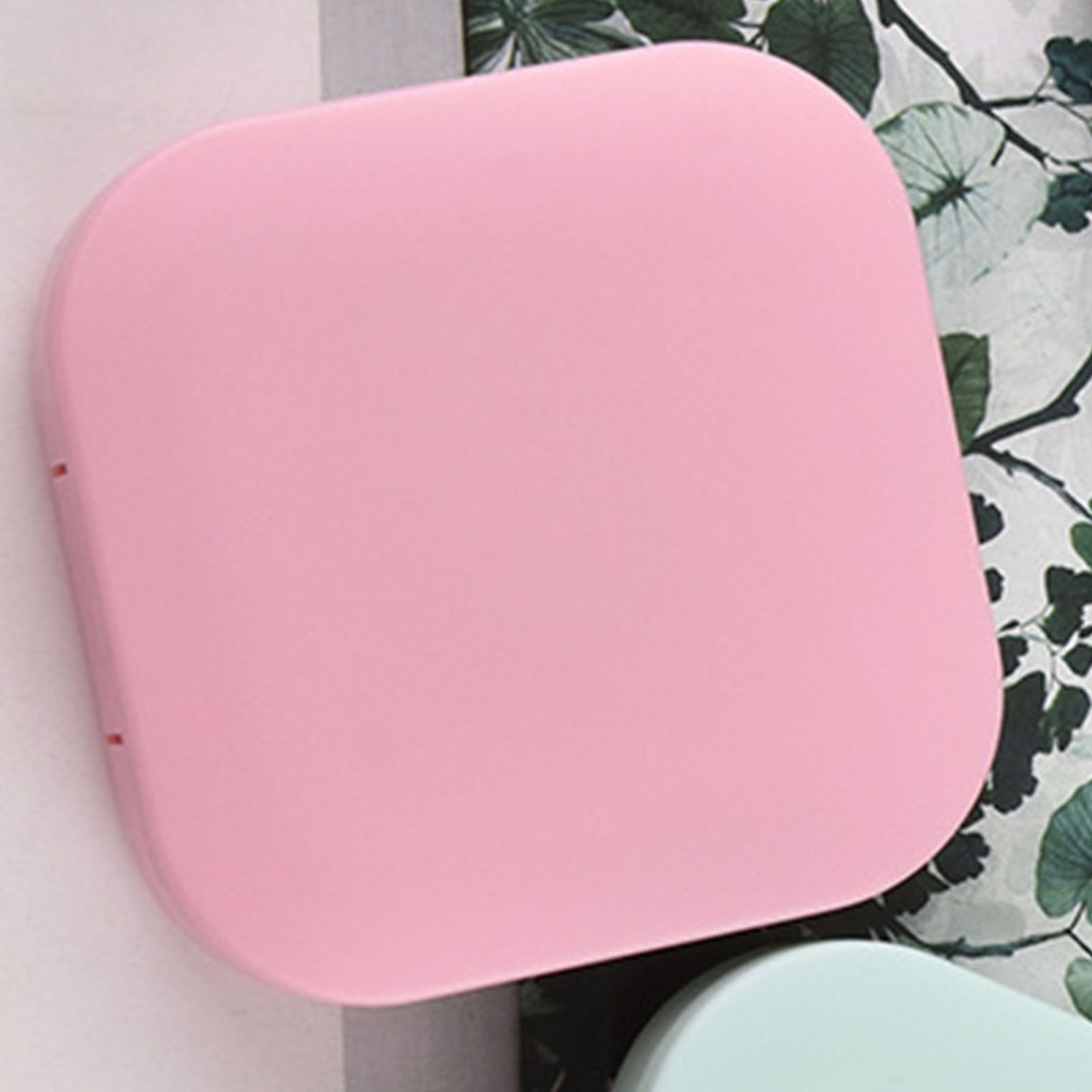Contact Lens Box Plastic Leakage Proof Dustproof Portable Square Contact Lens Case Pink