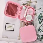 Contact Lens Box Plastic Leakage Proof Dustproof Portable Square Contact Lens Case Pink