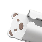 Wall Mounted Tissue Box Punching Free Cute Bear Pattern Plastic Tissue Dispenser for Home Bathroom White Bear Brown