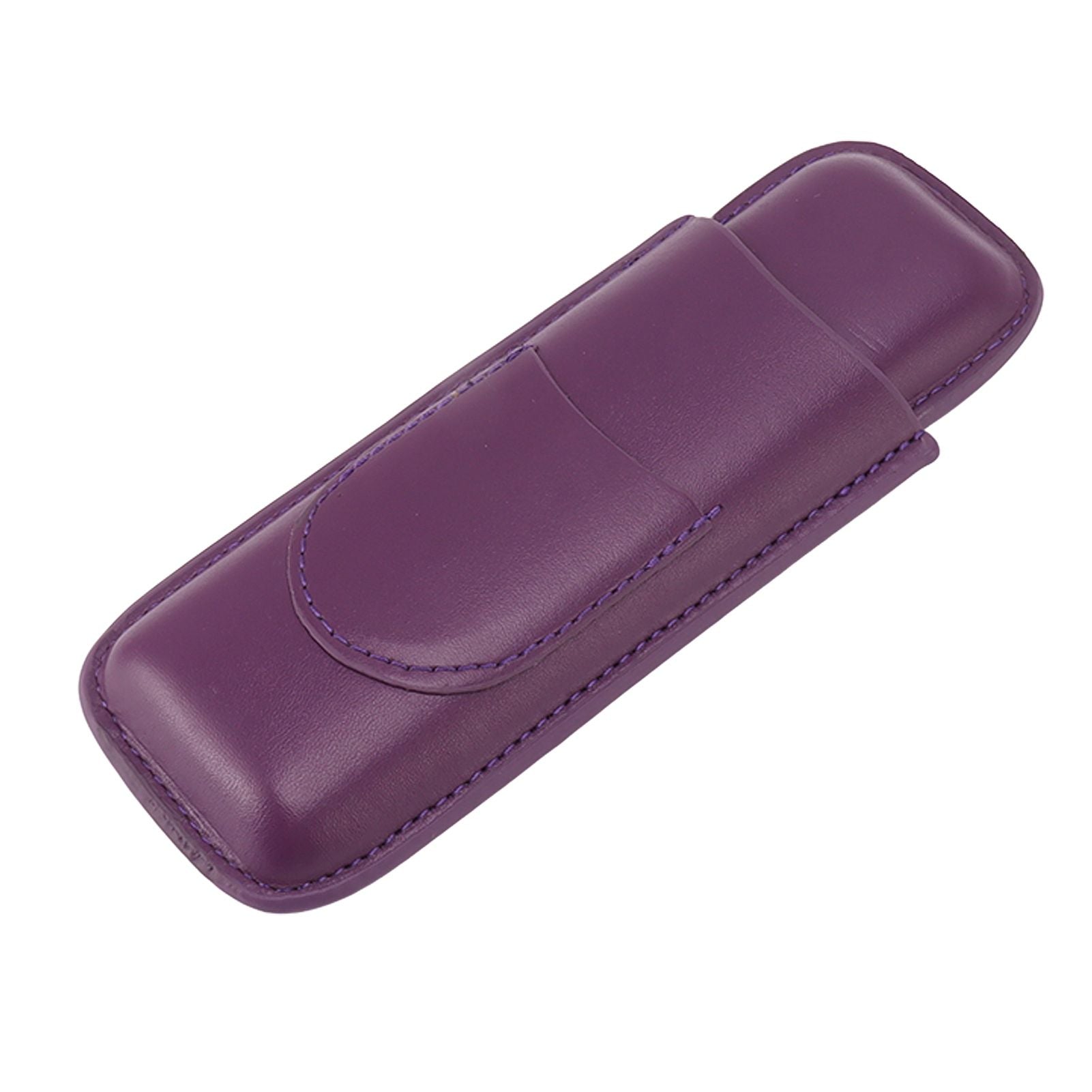Cigar Case Elegant Vintage Hand Crafted Slim Portable 2 Fingers Cigar Holder for Travel Party Business Purple
