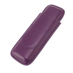 Cigar Case Elegant Vintage Hand Crafted Slim Portable 2 Fingers Cigar Holder for Travel Party Business Purple