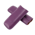 Cigar Case Elegant Vintage Hand Crafted Slim Portable 2 Fingers Cigar Holder for Travel Party Business Purple