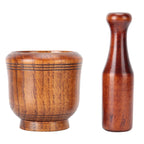 Wooden Grinding Bowl Household Kitchen Manual Garlic Ginger Spices Grinder Mortar Pestle Set