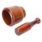 Wooden Grinding Bowl Household Kitchen Manual Garlic Ginger Spices Grinder Mortar Pestle Set