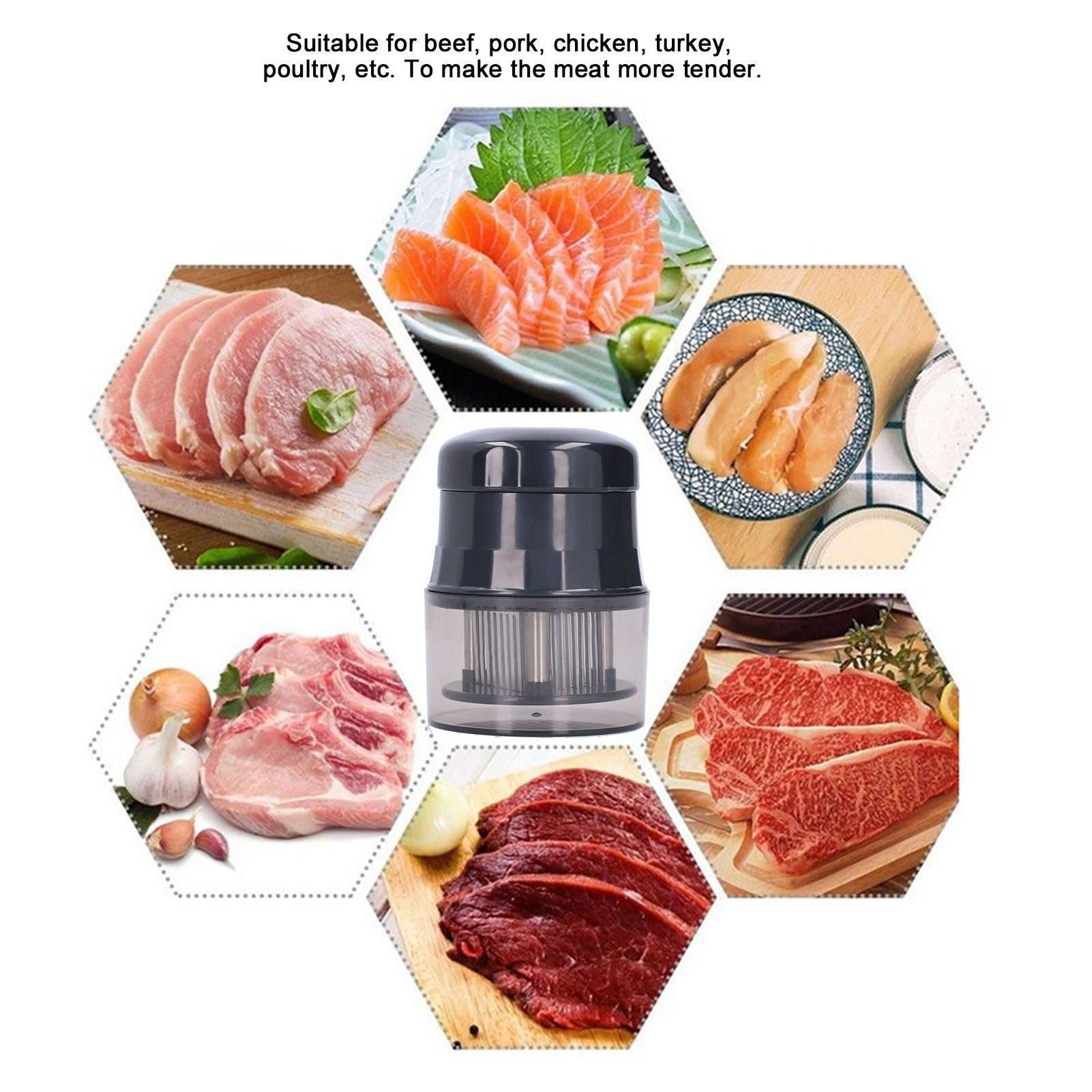 56‑Pin Stainless Steel Loose Meat Needle Meat Tenderizer Tool Steak Hammer Kitchen Utensils