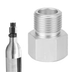 TR21x4 to W21.8‑14 Adapter Aluminum Soda Cylinder CO2 Tank Converter Silver