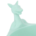 Cute Silicone Baby Feeding Bowl Spoon Set with Suction Base Non-Slip Tableware for InfantLight Green
