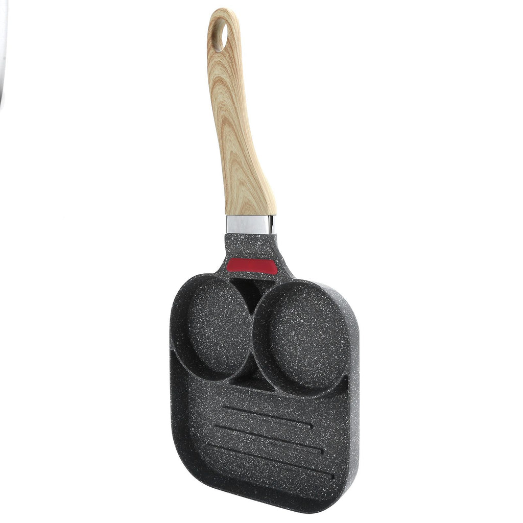 Egg Pan Aluminum Non Stick Breakfast Cooker Frying Omelet Pot Kitchen Accessory Black