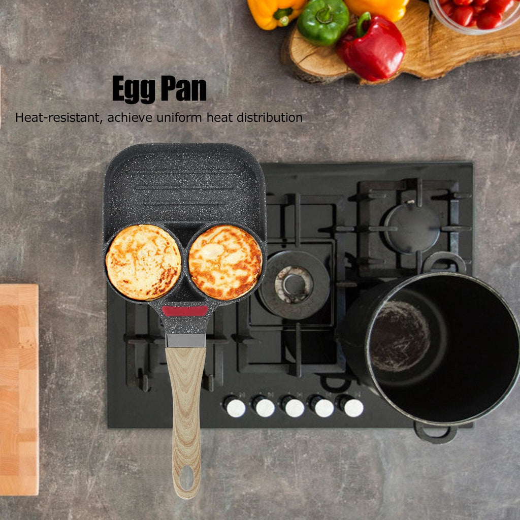 Egg Pan Aluminum Non Stick Breakfast Cooker Frying Omelet Pot Kitchen Accessory Black