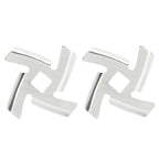 2Pcs Meat Grinder Blade 304 Stainless Steel Grinding Plate Disc Accessory for 5#/B Type Grinder(8MM Square Hole Crossed Blade )