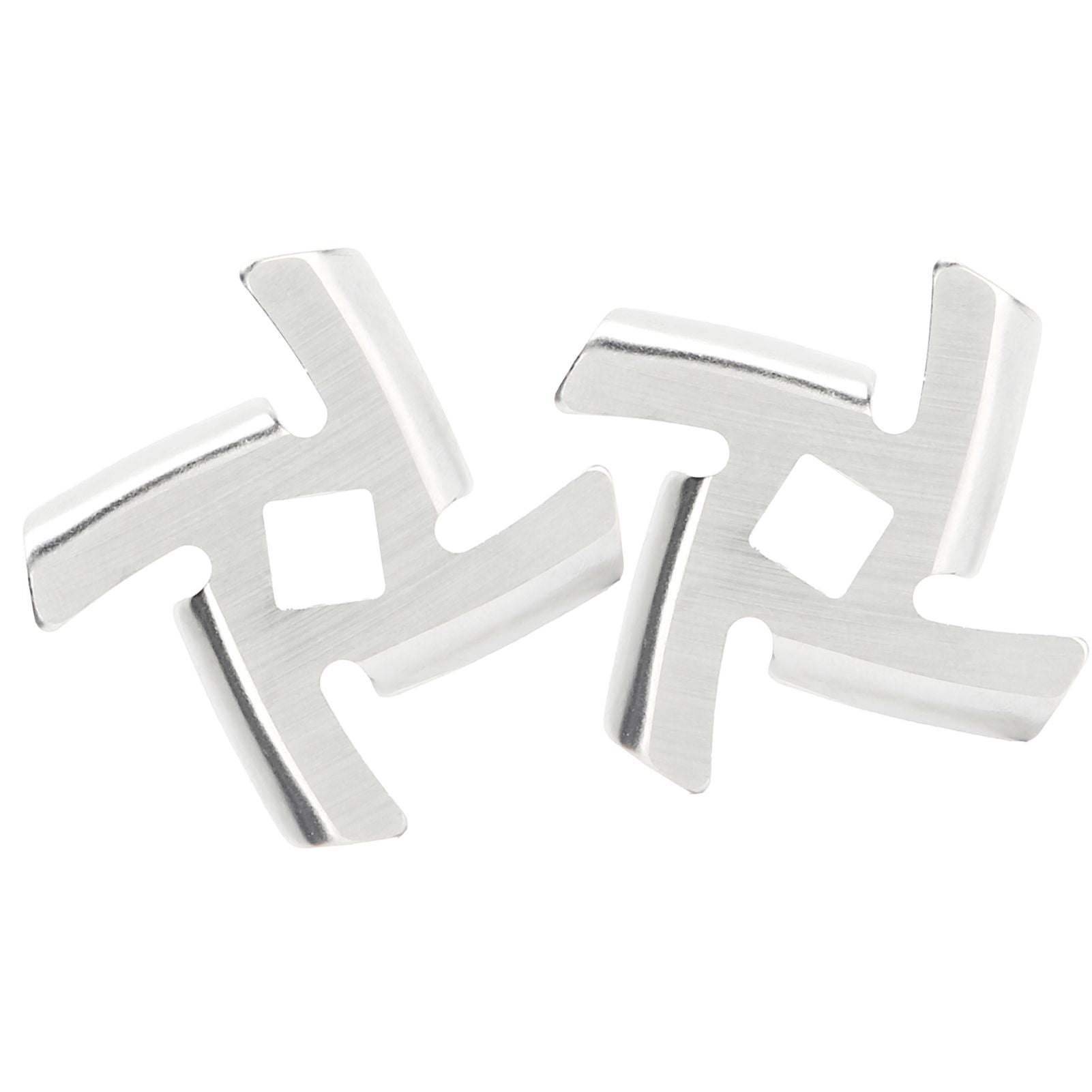 2Pcs Meat Grinder Blade 304 Stainless Steel Grinding Plate Disc Accessory for 5#/B Type Grinder(8MM Square Hole Crossed Blade )