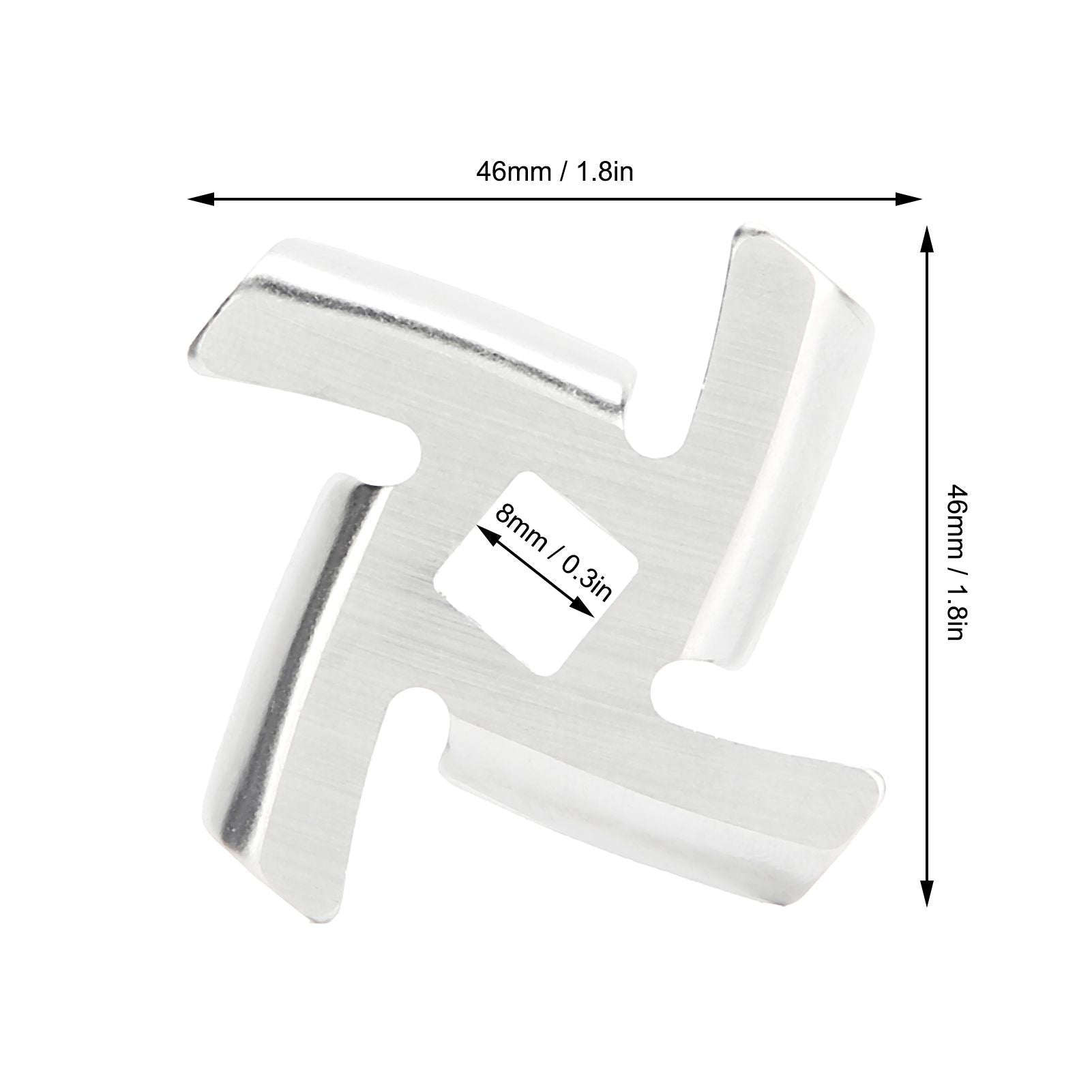 2Pcs Meat Grinder Blade 304 Stainless Steel Grinding Plate Disc Accessory for 5#/B Type Grinder(8MM Square Hole Crossed Blade )