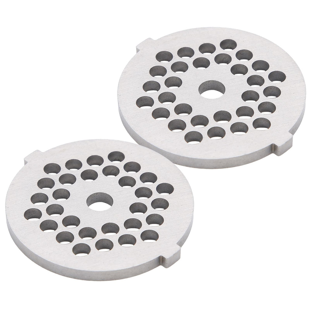 2Pcs Electric Mincer Blade Stainless Steel Grinding Plate Round Hole for 5#/B Type Grinder(5mm 30 Holes )