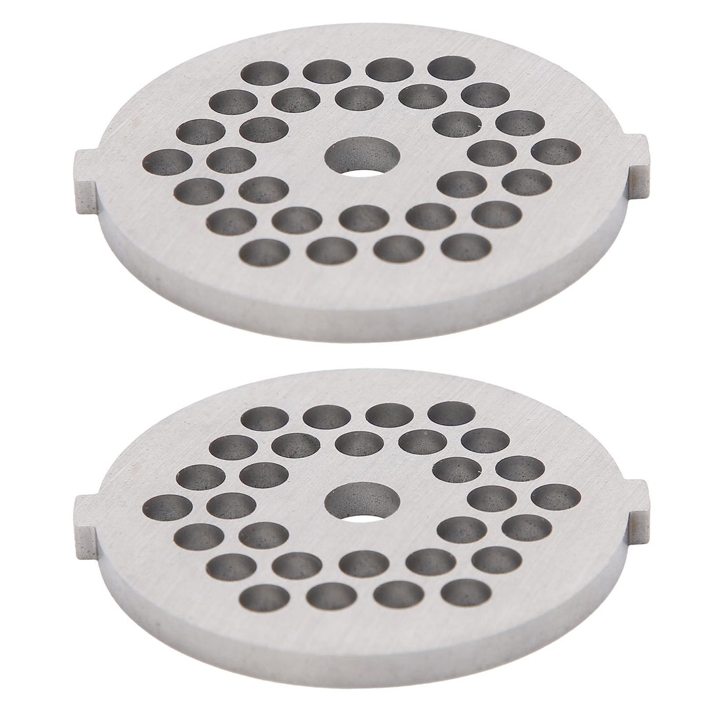 2Pcs Electric Mincer Blade Stainless Steel Grinding Plate Round Hole for 5#/B Type Grinder(5mm 30 Holes )