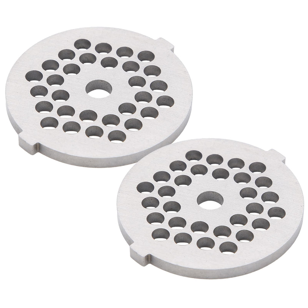 2Pcs Electric Mincer Blade Stainless Steel Grinding Plate Round Hole for 5#/B Type Grinder(5mm 30 Holes )