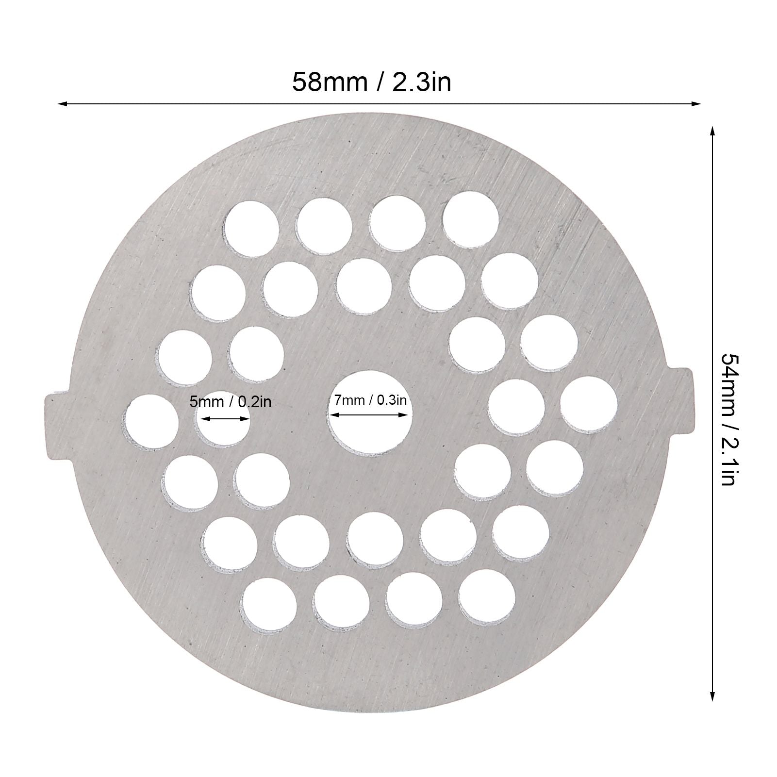2Pcs Electric Mincer Blade Stainless Steel Grinding Plate Round Hole for 5#/B Type Grinder(5mm 30 Holes )