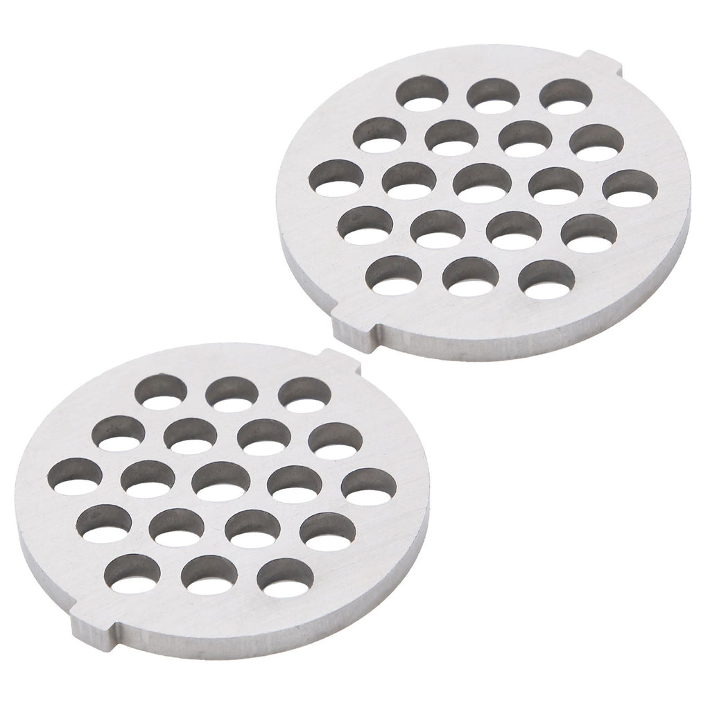 2Pcs Electric Mincer Blade Stainless Steel Grinding Plate Round Hole for 5#/B Type Grinder(7mm 19 Holes )